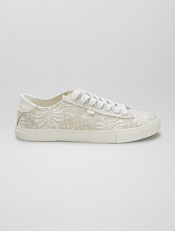 Sneakers basse in tela stampata