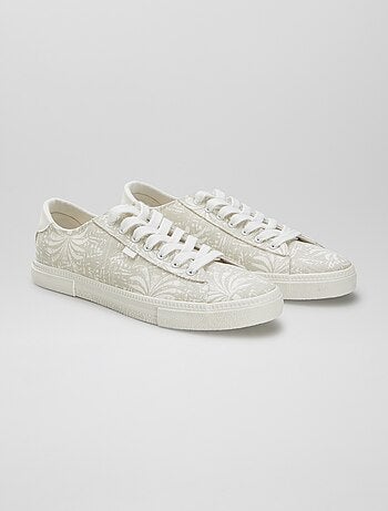 Sneakers basse in tela stampata