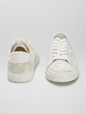 Sneakers basse in tela stampata