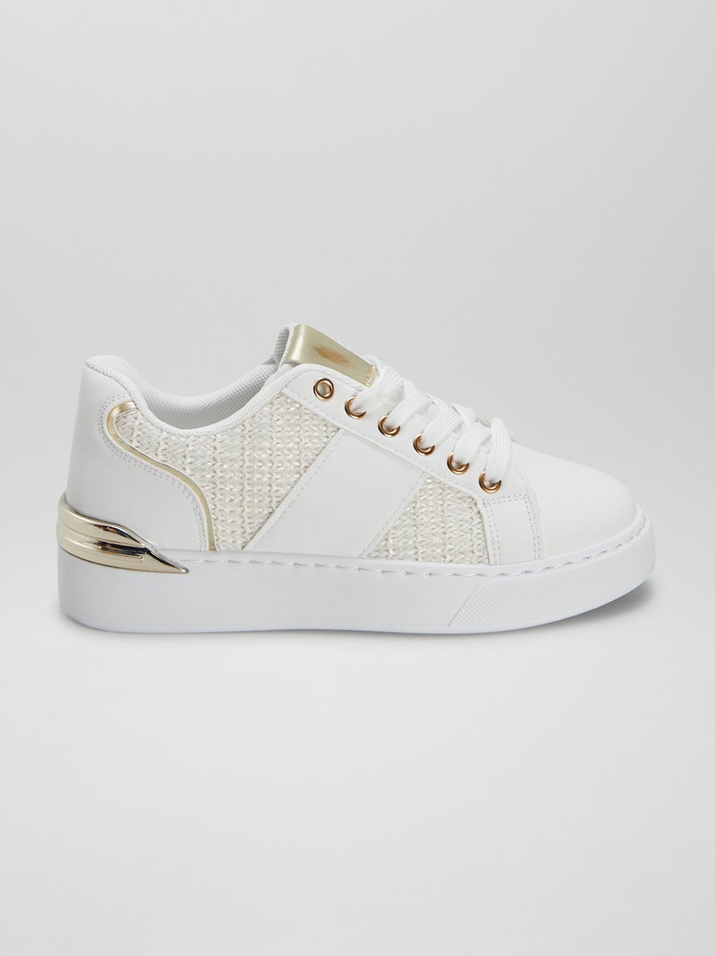 Sneakers basse in vimini BIANCO - Kiabi