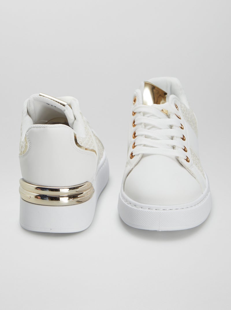 Sneakers basse in vimini BIANCO - Kiabi