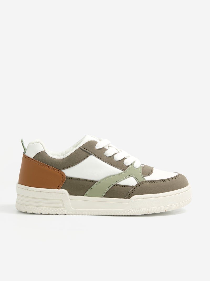 Sneakers basse Kaki - Kiabi