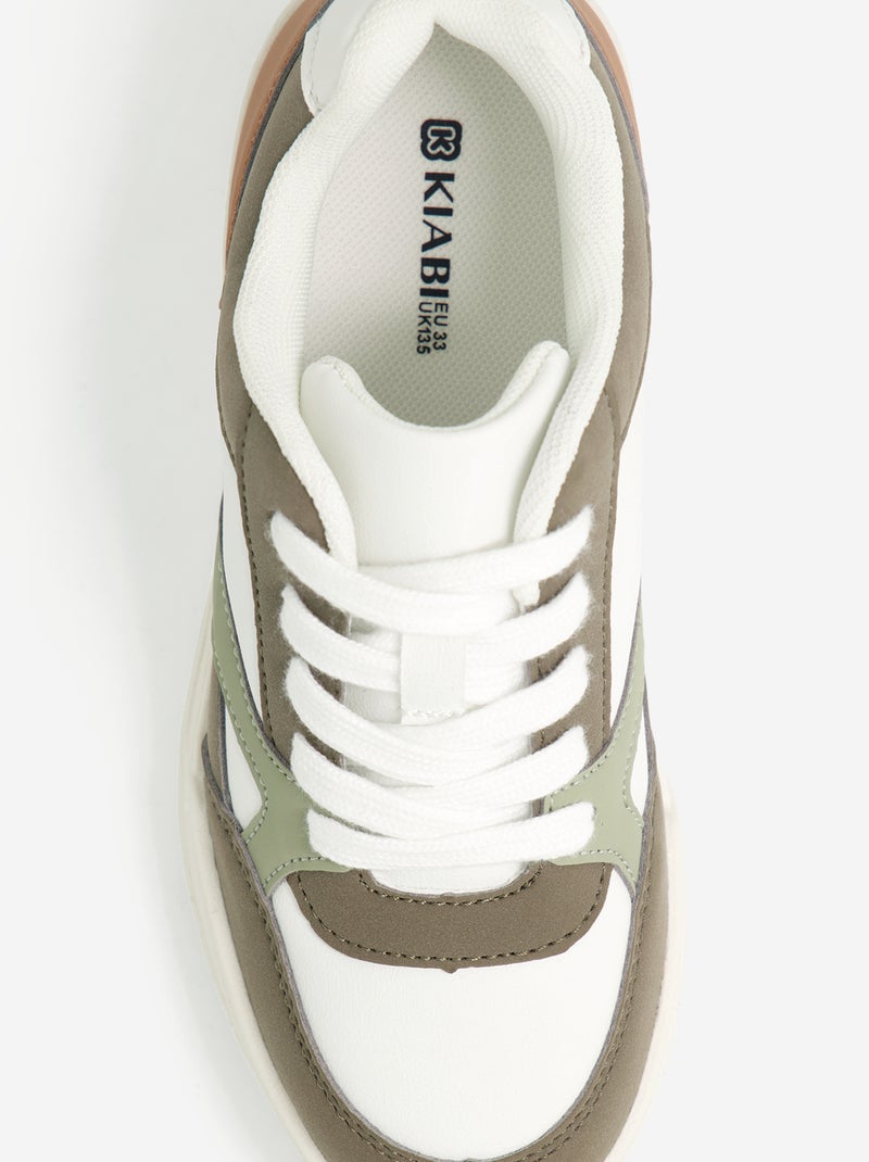 Sneakers basse Kaki - Kiabi