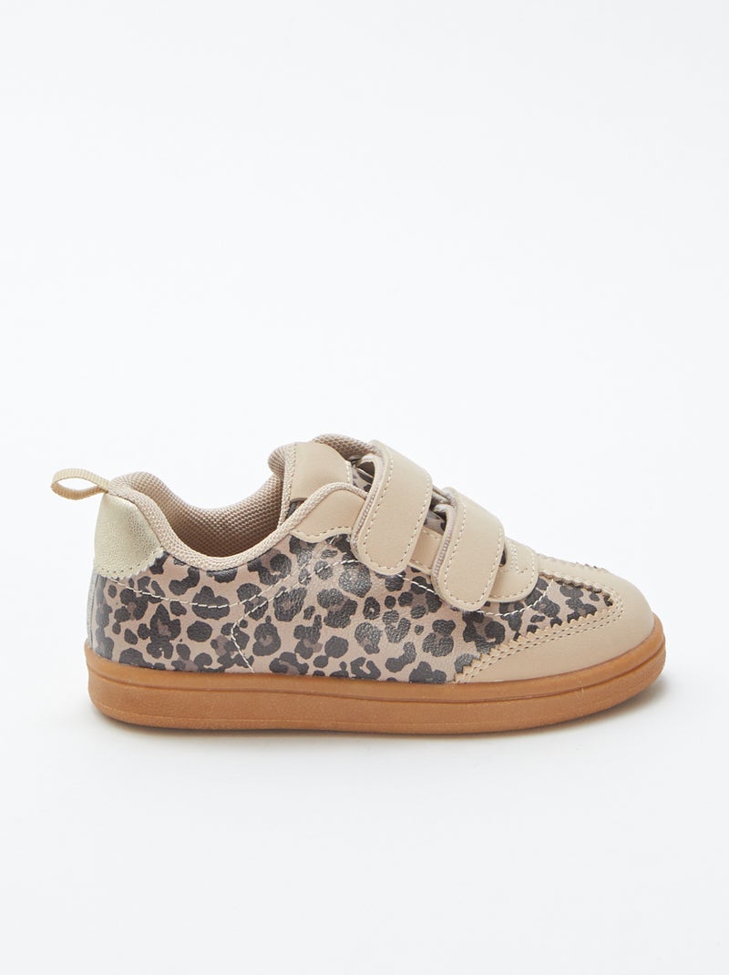Sneakers basse leopardate BEIGE - Kiabi