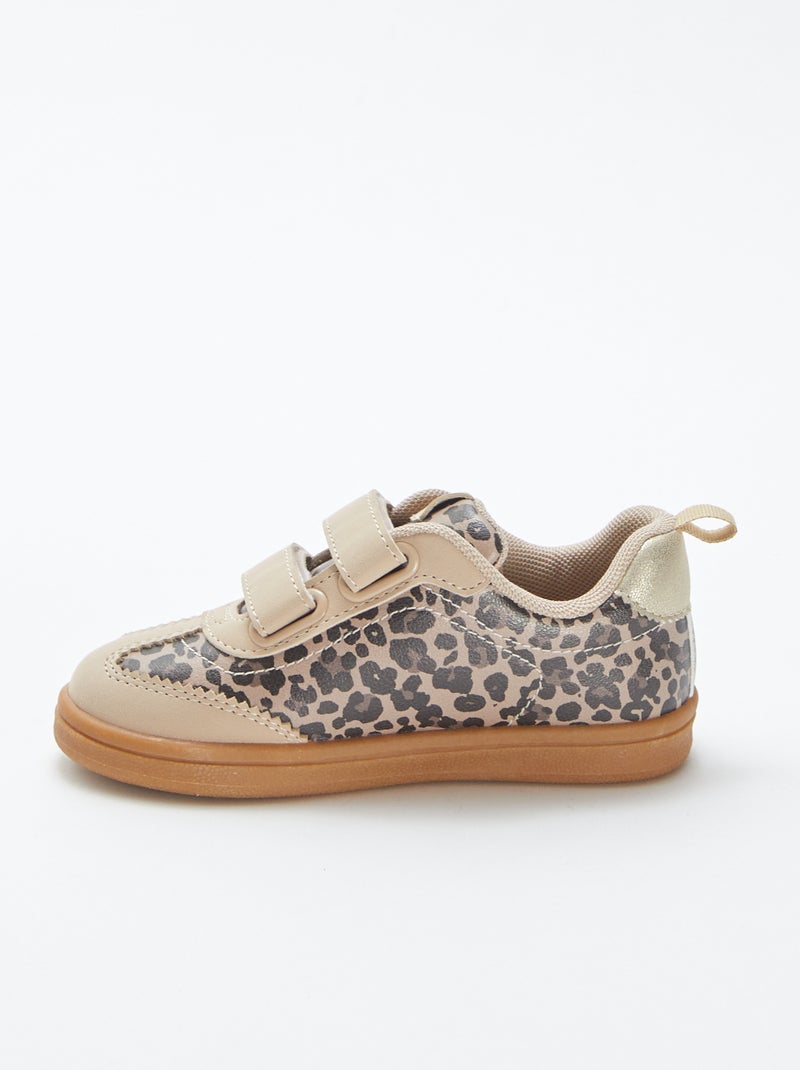 Sneakers basse leopardate BEIGE - Kiabi