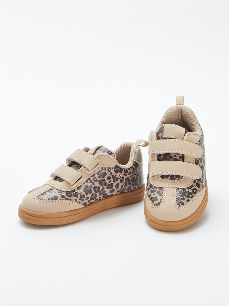 Sneakers basse leopardate BEIGE - Kiabi