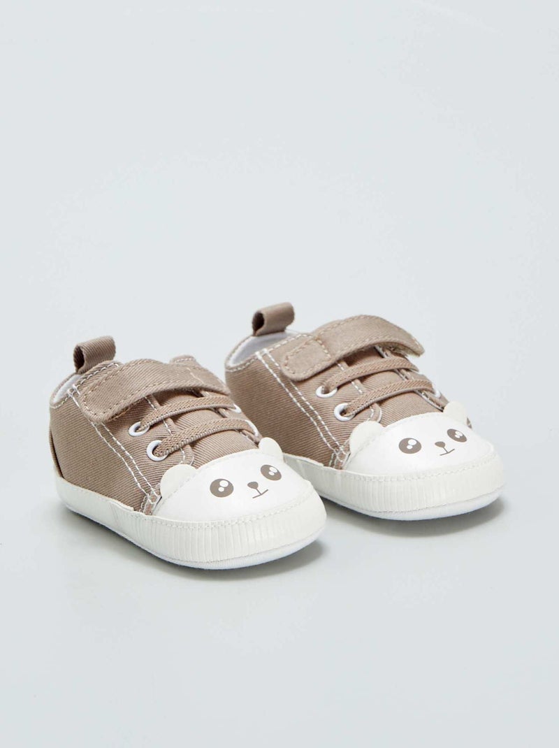 Sneakers basse 'orsacchiotto' in tessuto BEIGE - Kiabi