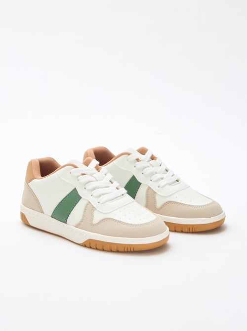 Sneakers basse rinforzate tricolore - Kiabi