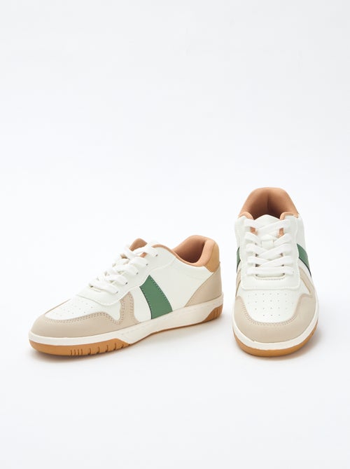 Sneakers basse rinforzate tricolore - Kiabi