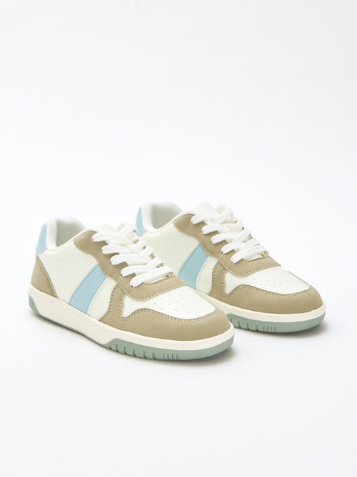 Sneakers basse rinforzate tricolore - Kiabi