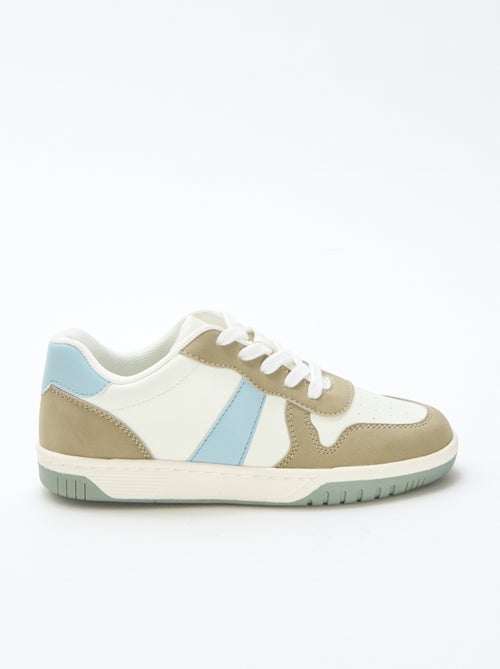 Sneakers basse rinforzate tricolore - Kiabi