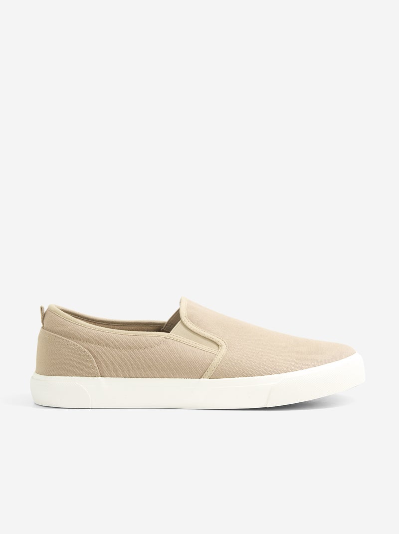 Sneakers basse slip-on Beige - Kiabi