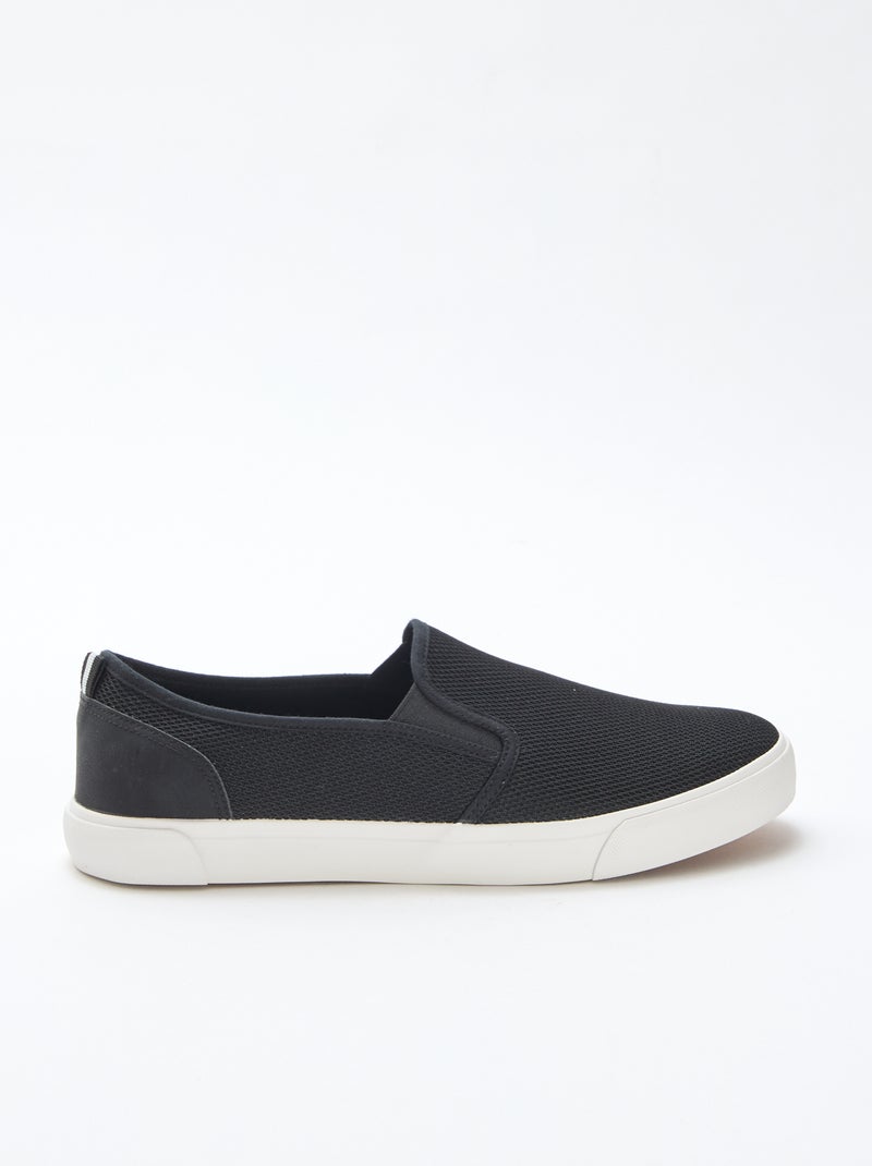Sneakers basse slip-on in mesh Nero - Kiabi