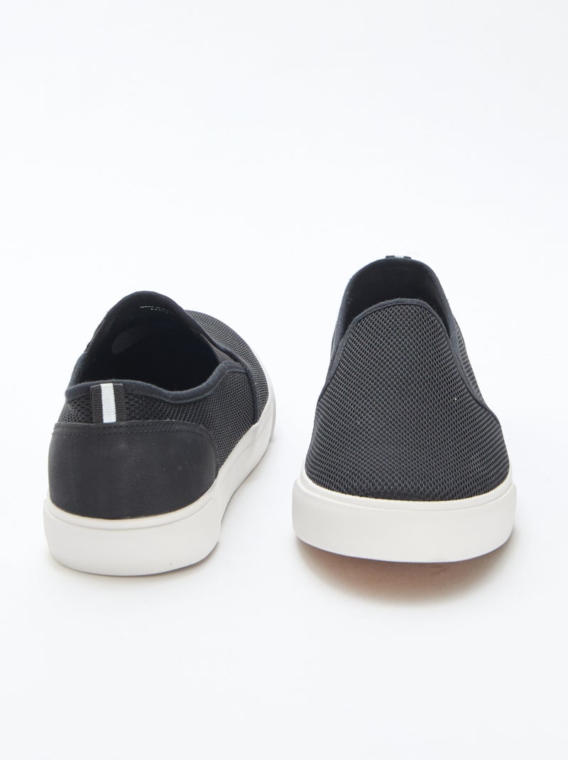 Sneakers basse slip-on in mesh Nero - Kiabi