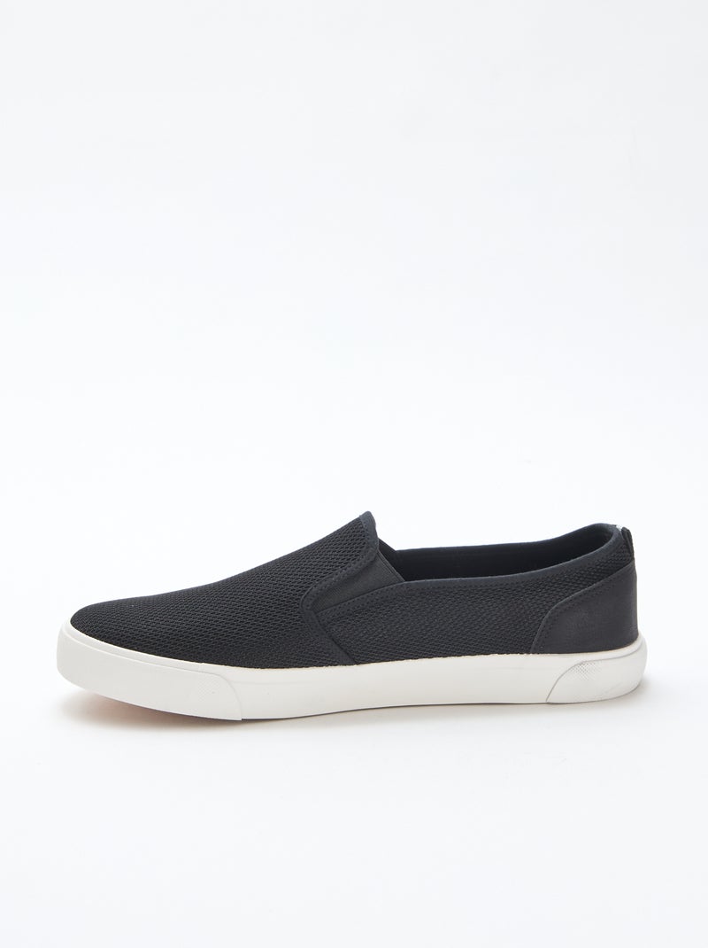 Sneakers basse slip-on in mesh Nero - Kiabi