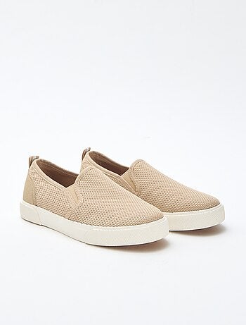 Sneakers basse slip-on in mesh tinta unita