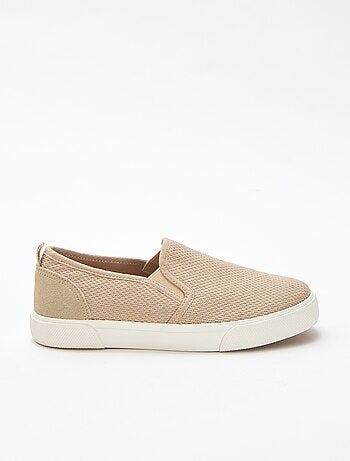 Sneakers basse slip-on in mesh tinta unita