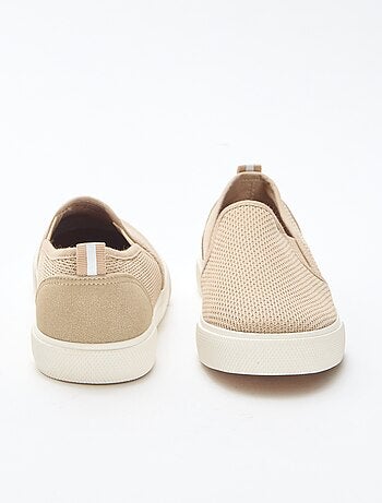 Sneakers basse slip-on in mesh tinta unita