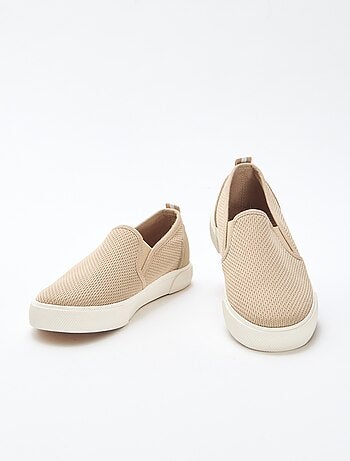 Sneakers basse slip-on in mesh tinta unita