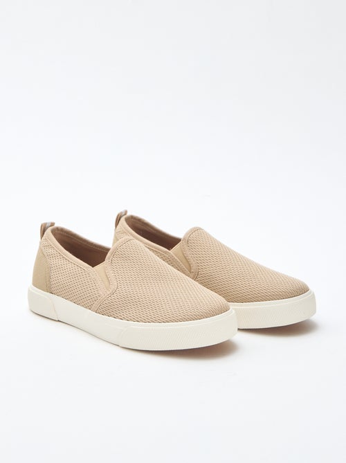 Sneakers basse slip-on in mesh tinta unita - Kiabi