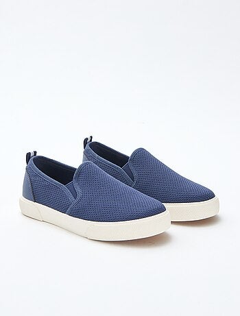 Sneakers basse slip-on in mesh tinta unita