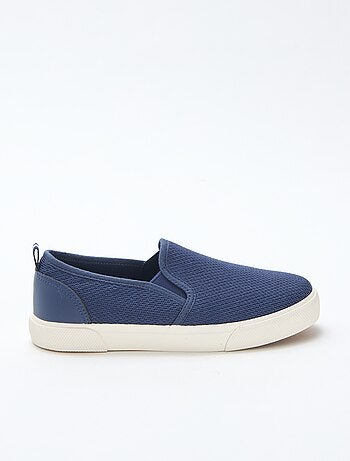 Sneakers basse slip-on in mesh tinta unita