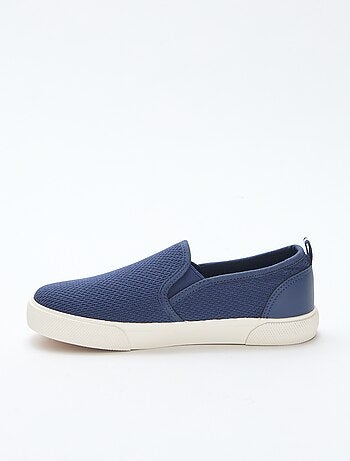 Sneakers basse slip-on in mesh tinta unita