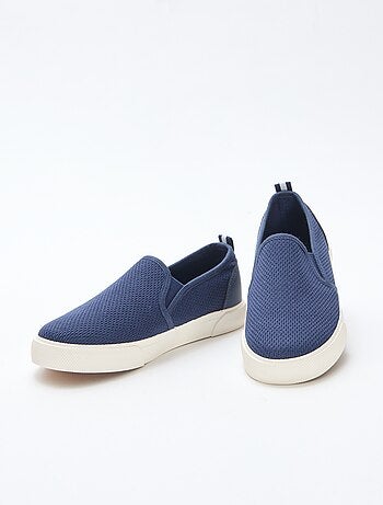 Sneakers basse slip-on in mesh tinta unita