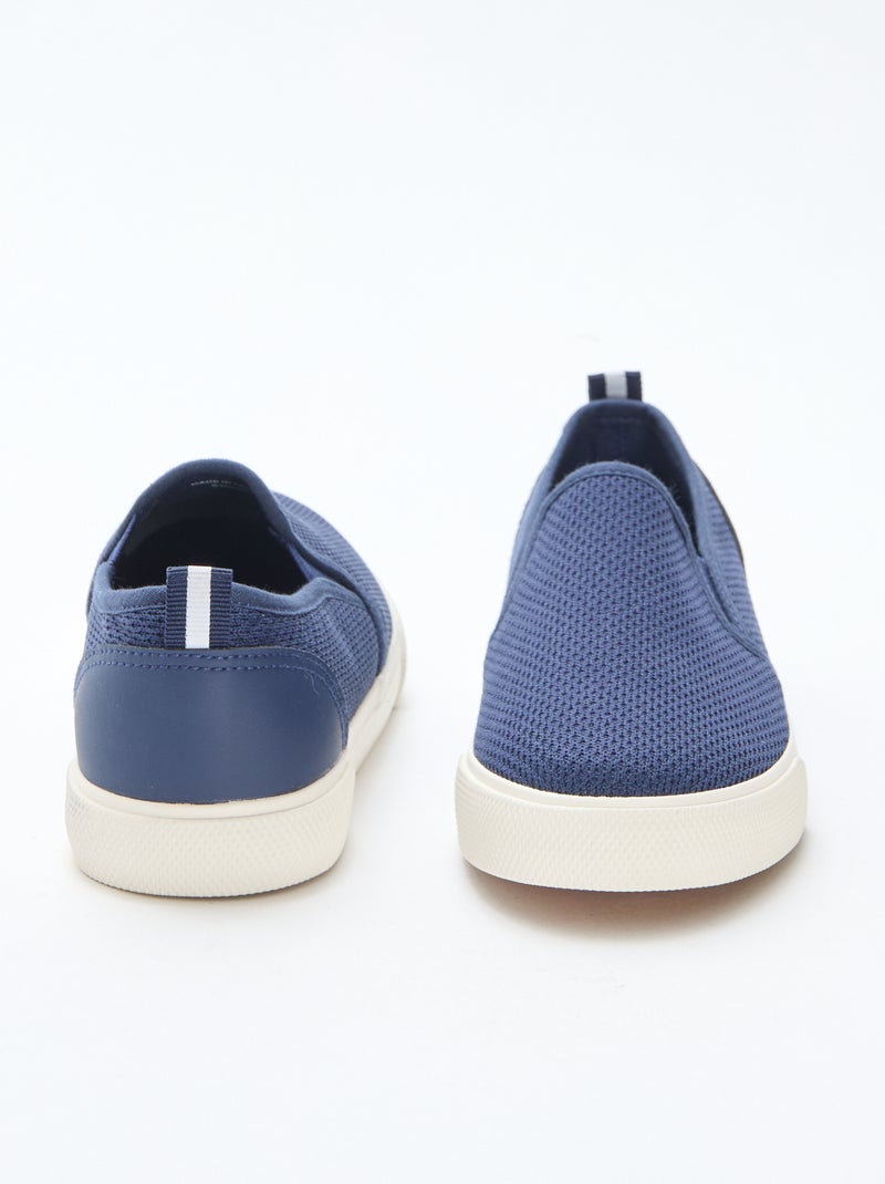 Sneakers basse slip-on in mesh tinta unita Blu - Kiabi