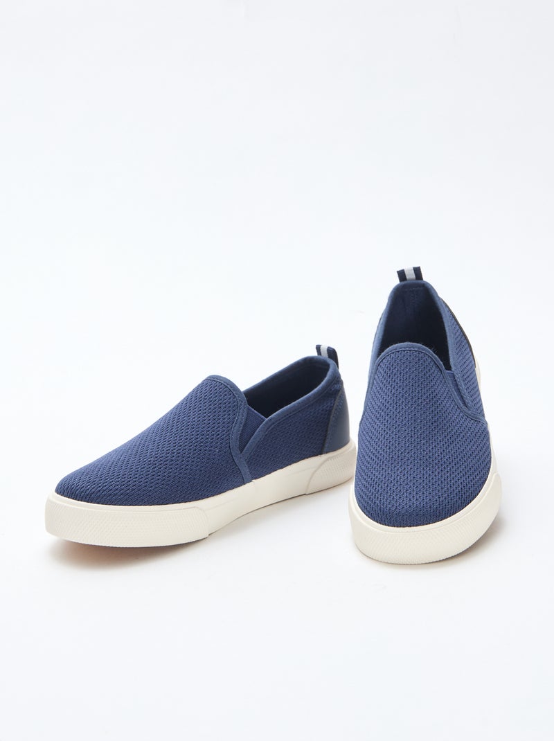 Sneakers basse slip-on in mesh tinta unita Blu - Kiabi