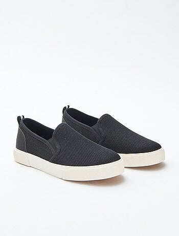 Sneakers basse slip-on in mesh tinta unita