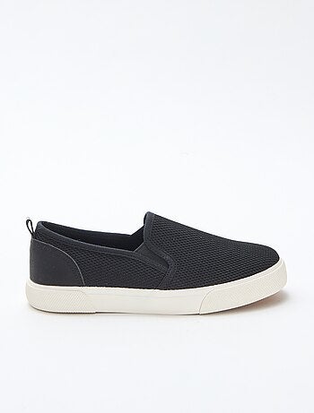 Sneakers basse slip-on in mesh tinta unita