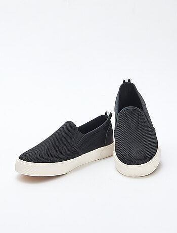 Sneakers basse slip-on in mesh tinta unita
