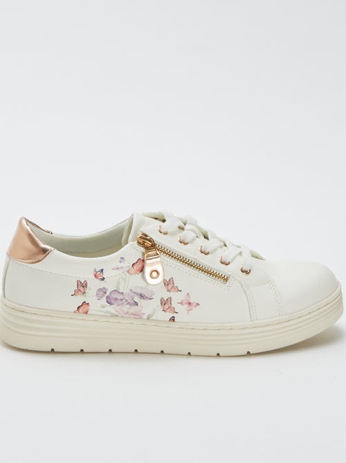 Sneakers basse stampa 'fiori' e 'farfalle' - Kiabi