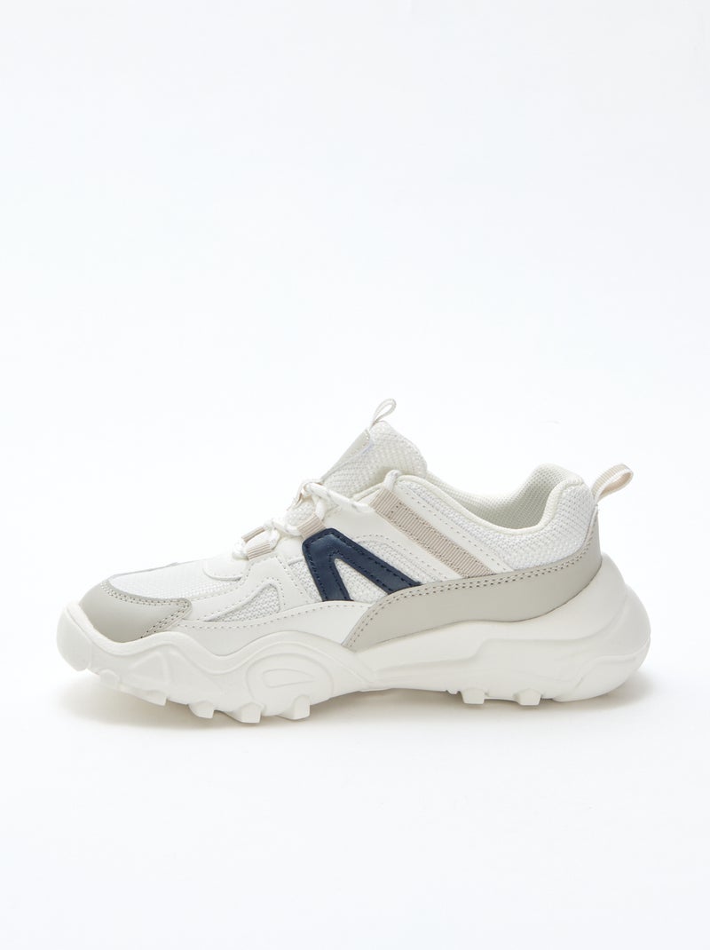 Sneakers basse stile running Grigio - Kiabi