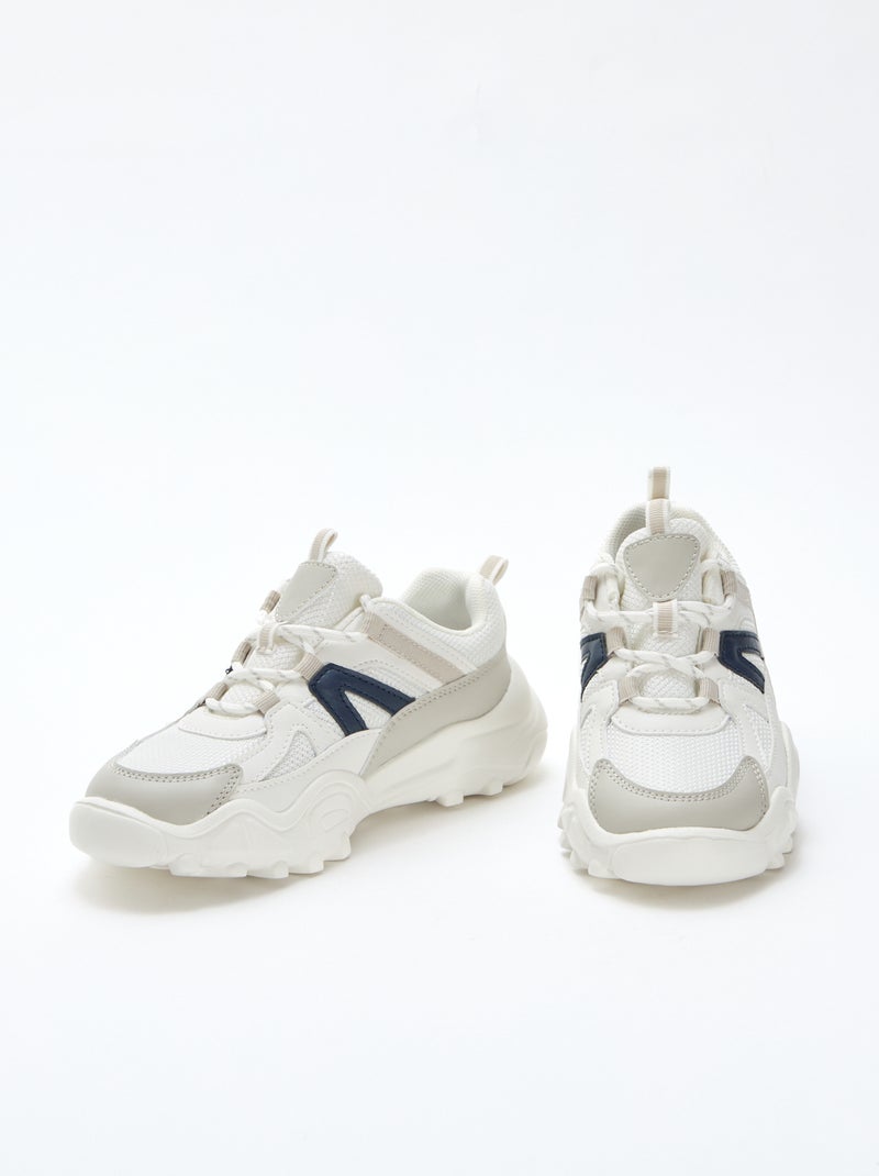 Sneakers basse stile running Grigio - Kiabi