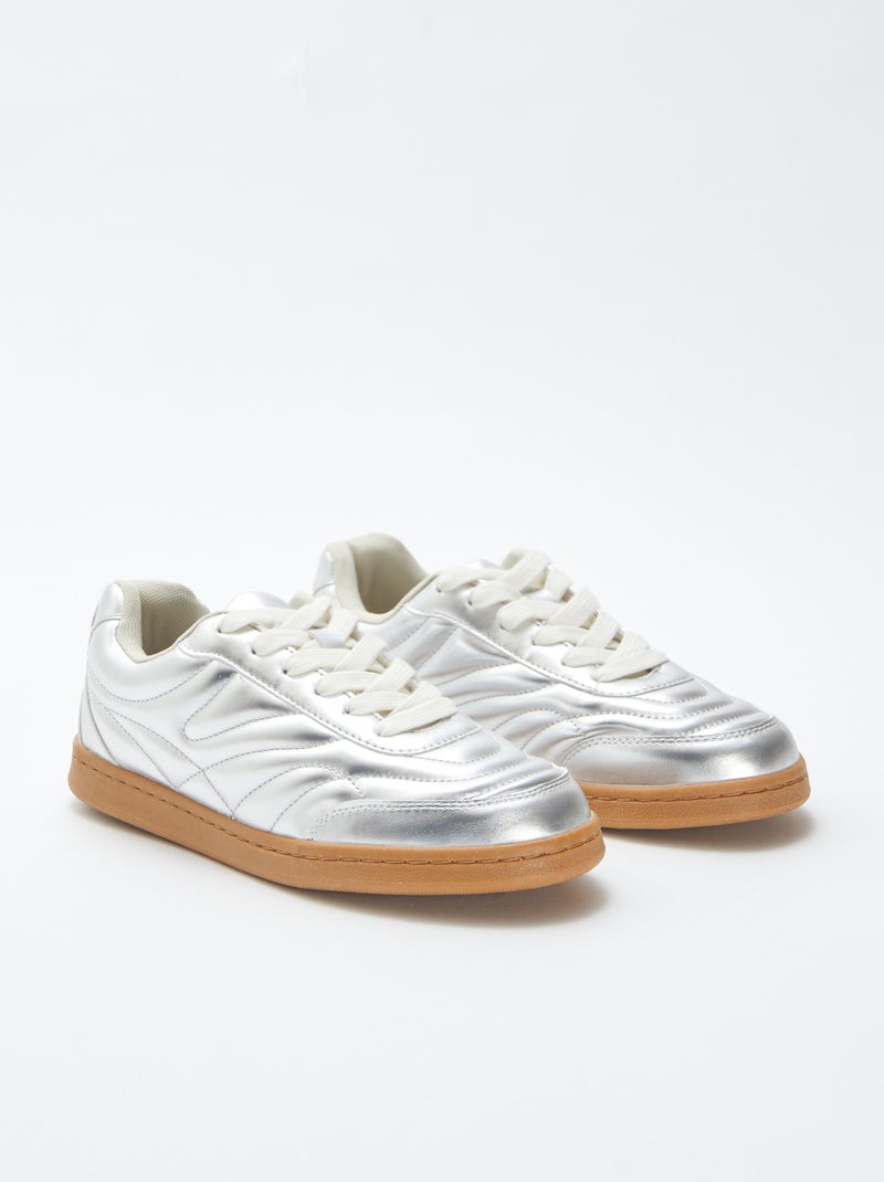 Sneakers basse strutturate argentate GRIGIO - Kiabi