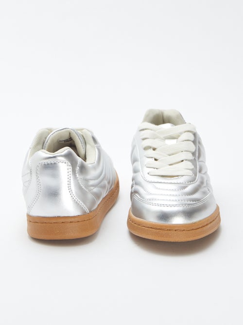 Sneakers basse strutturate argentate - Kiabi