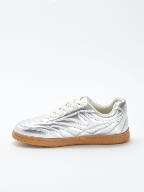 Sneakers basse strutturate argentate - Kiabi