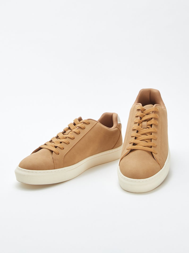 Sneakers basse testurizzate Cammello - Kiabi