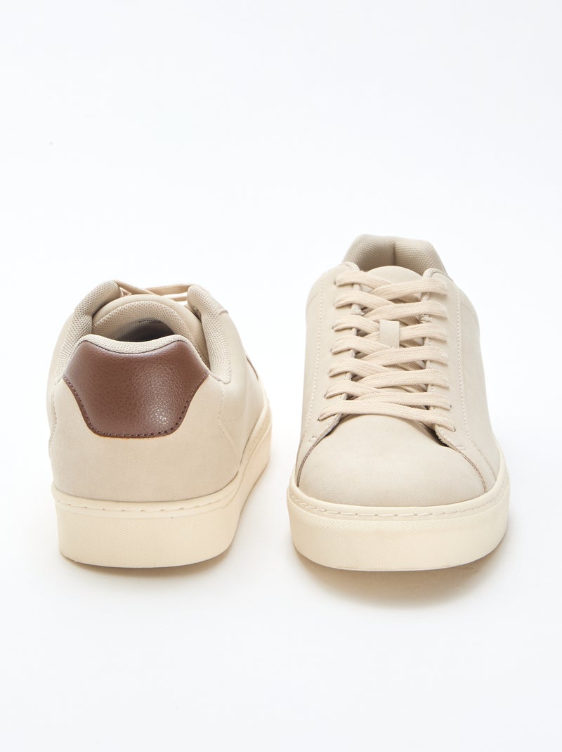 Sneakers basse testurizzate Marrone - Kiabi