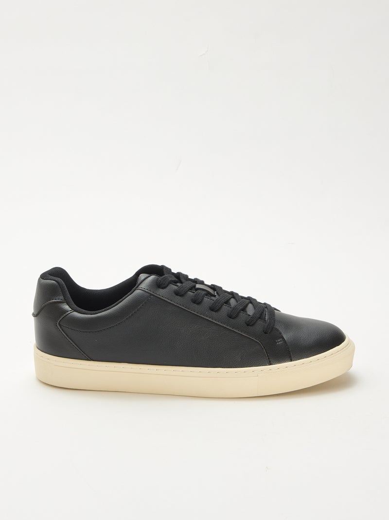 Sneakers basse testurizzate Nero - Kiabi