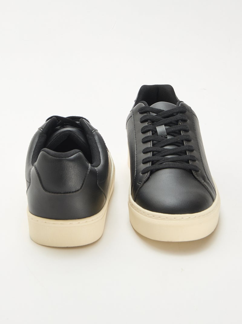Sneakers basse testurizzate Nero - Kiabi