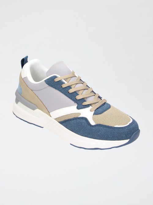Sneakers basse tricolore - Kiabi