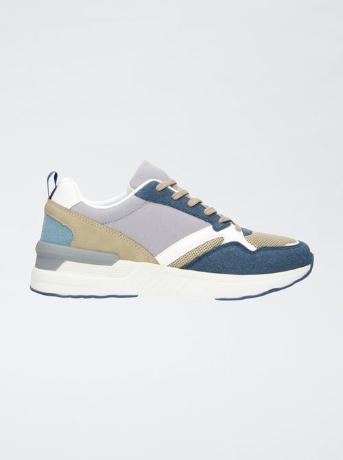 Sneakers basse tricolore - Kiabi