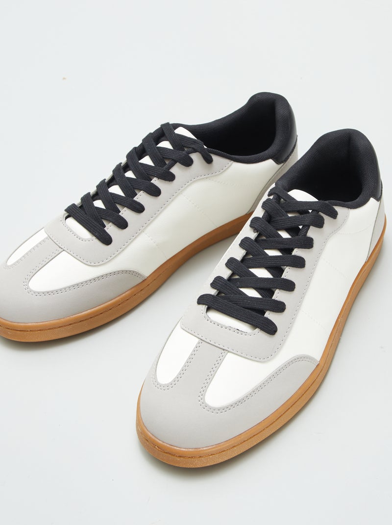 Sneakers basse tricolori bianco - Kiabi