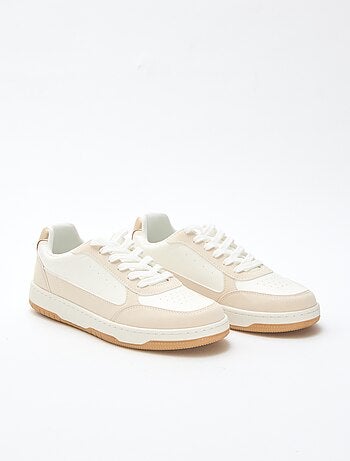 Sneakers bicolore con dettagli dorati
