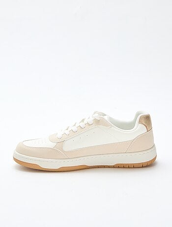 Sneakers bicolore con dettagli dorati