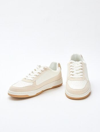 Sneakers bicolore con dettagli dorati