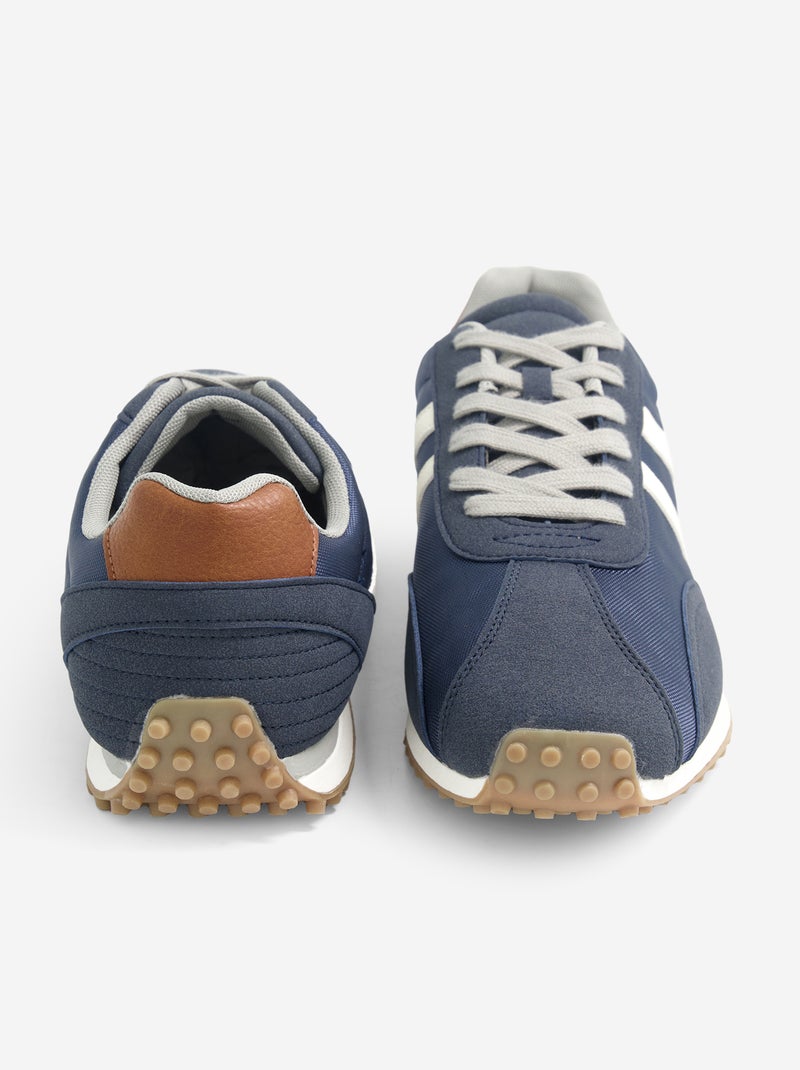 Sneakers bicolore con lacci Blu - Kiabi